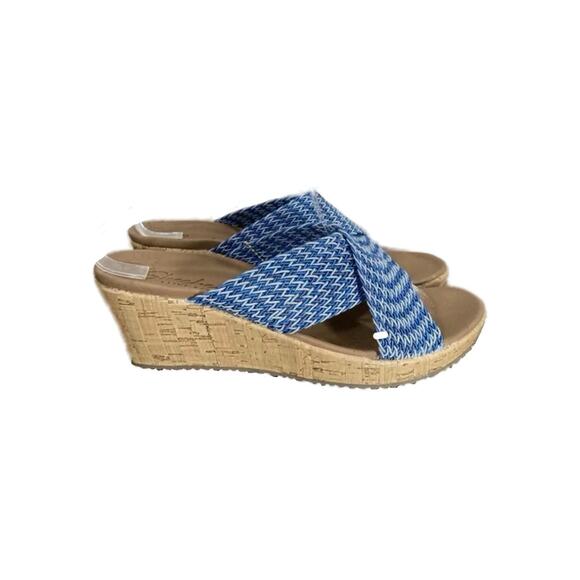Womens Sandals 6 SKECHERS Cali Beverlee Vacation Mode Navy Multi - Picture 1 of 5